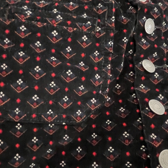 We the Free Anthropologie Black Joani Corduroy Mini Skirt Size 24 button mini - Picture 4 of 6